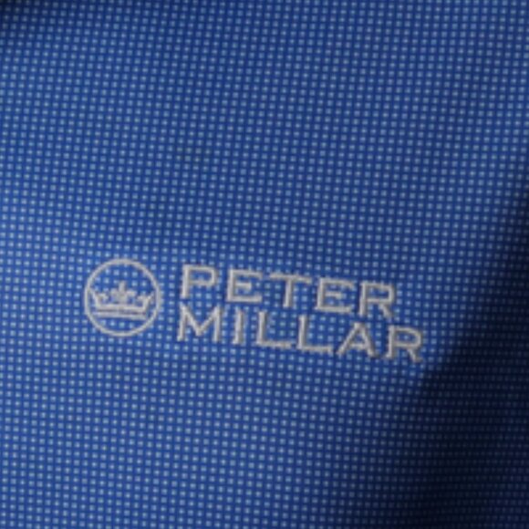Peter Millar Blue MicroDot TNT Donald Ross Polo (L)* ⛳️ - Picture 1 of 6